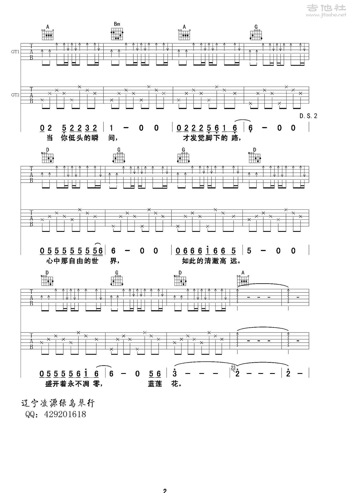 许巍《蓝莲花》吉他谱简单版 酷音小伟吉他弹唱教学_吉他谱_搜谱网