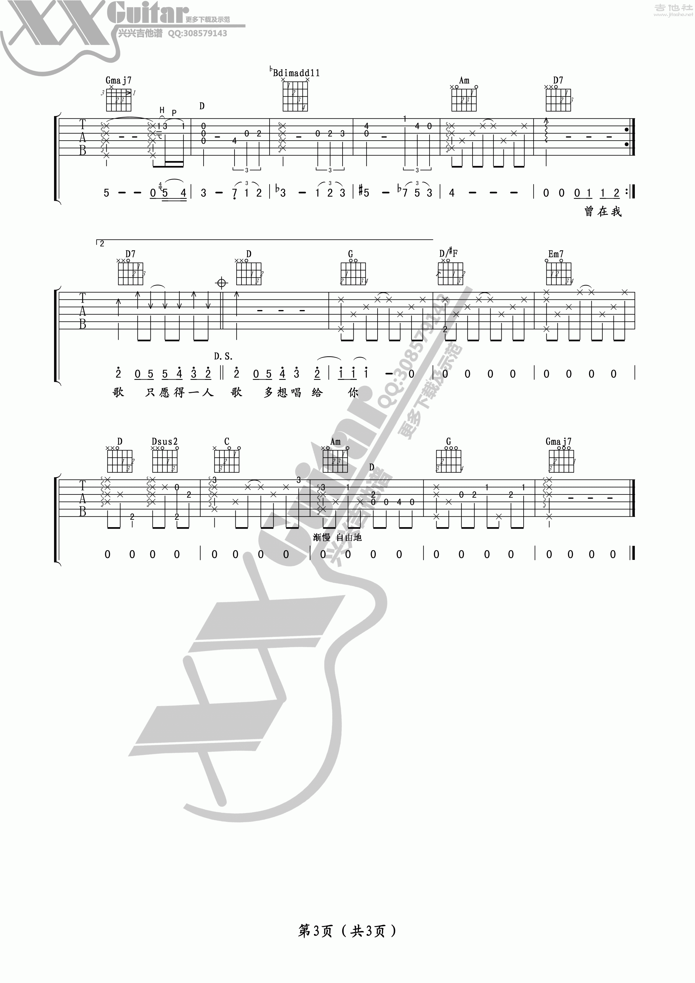 李行亮 - 愿得一人心（老姚吉他） [弹唱 简化版 教学] 吉他谱