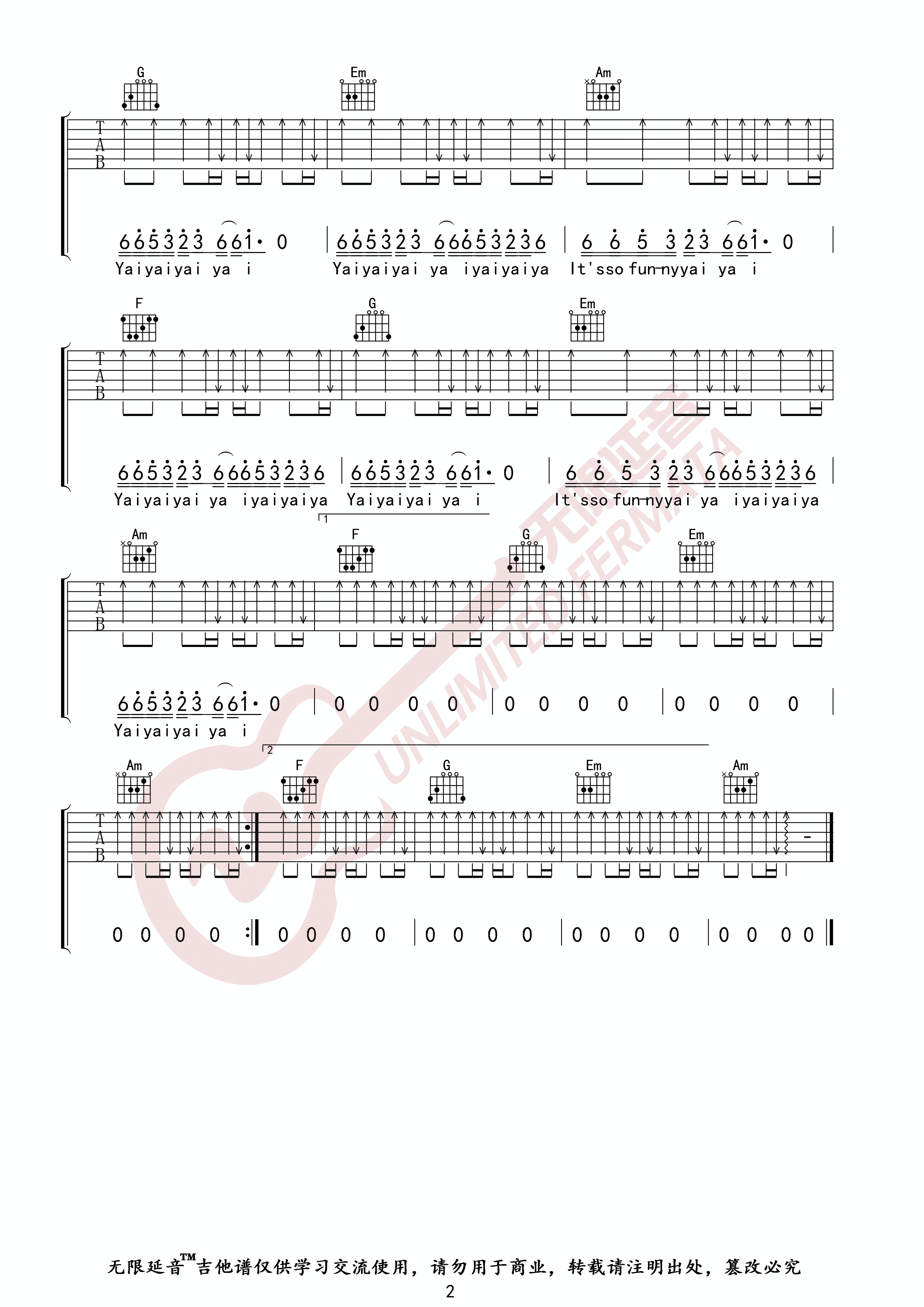 《鸟之诗》指弹数字谱 - 吉他谱 选用C调指法编配 - 中级谱子 - 六线谱(独奏/指弹谱) - 易谱库