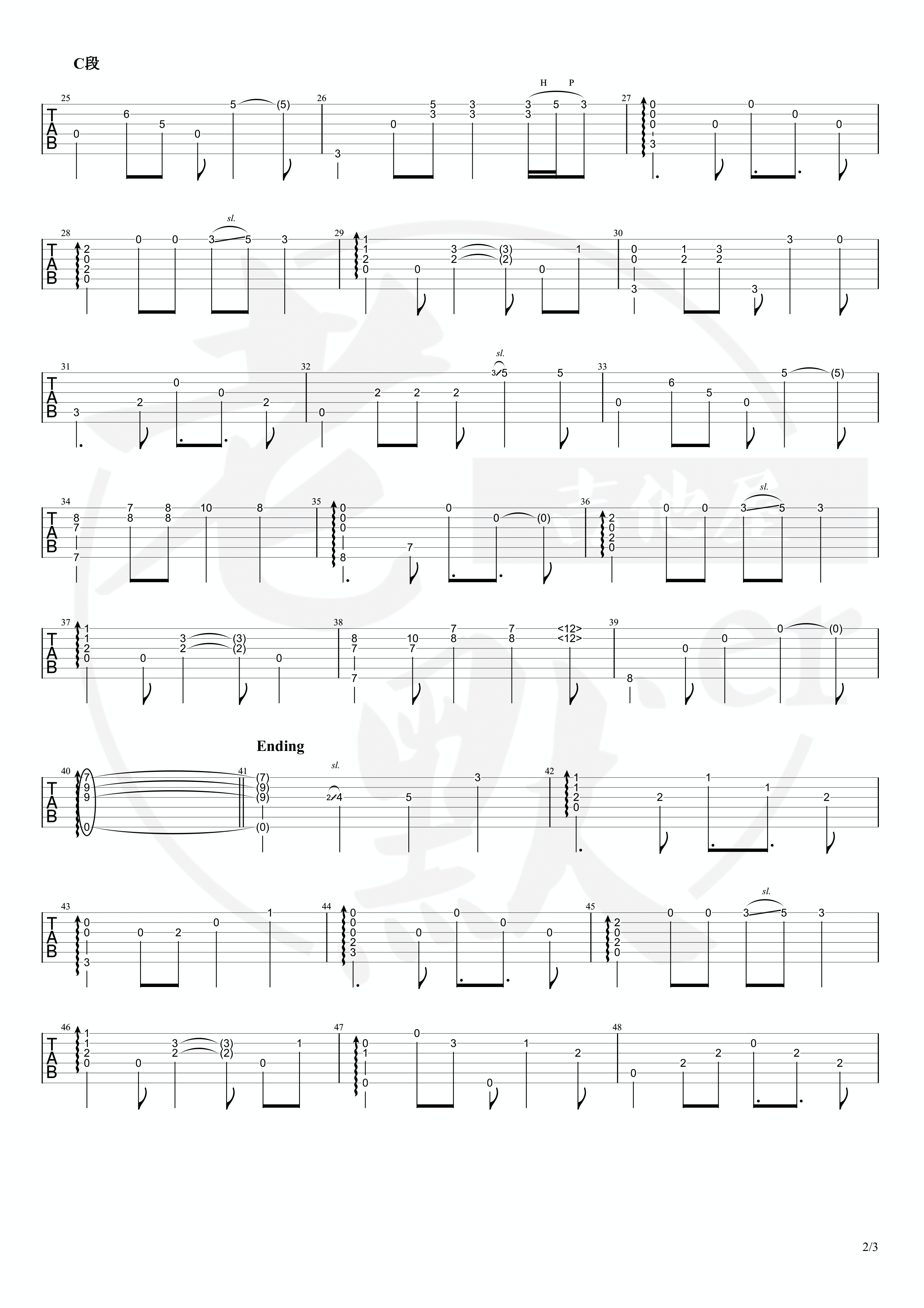 贝加尔湖畔（酷音小伟教学版）吉他谱图片格式六线谱_吉他谱_中国乐谱网