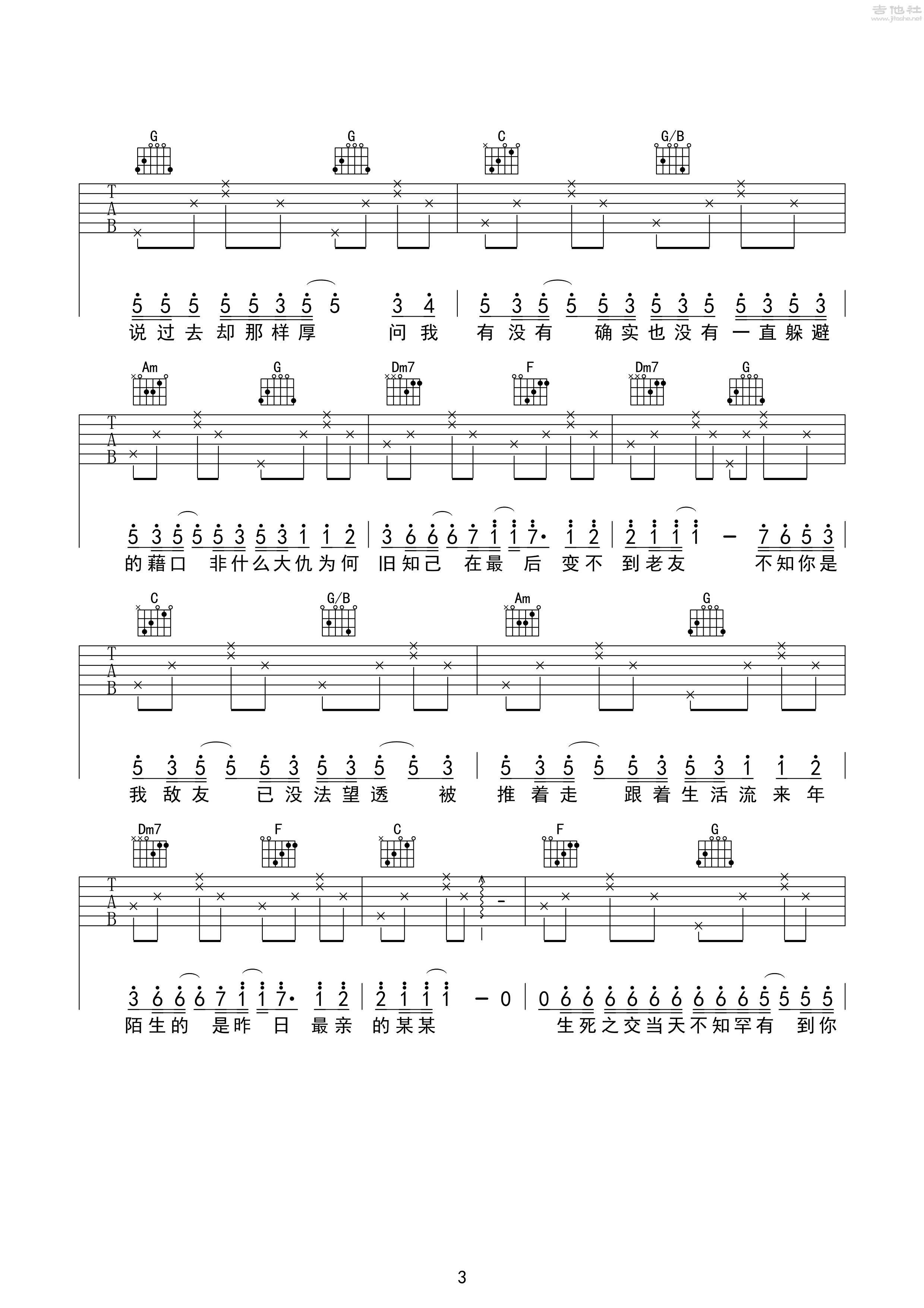 陈奕迅《我们》吉他谱_C调指法_六线弹唱谱_酷音小伟编配_简单版 - 升诚吉他网