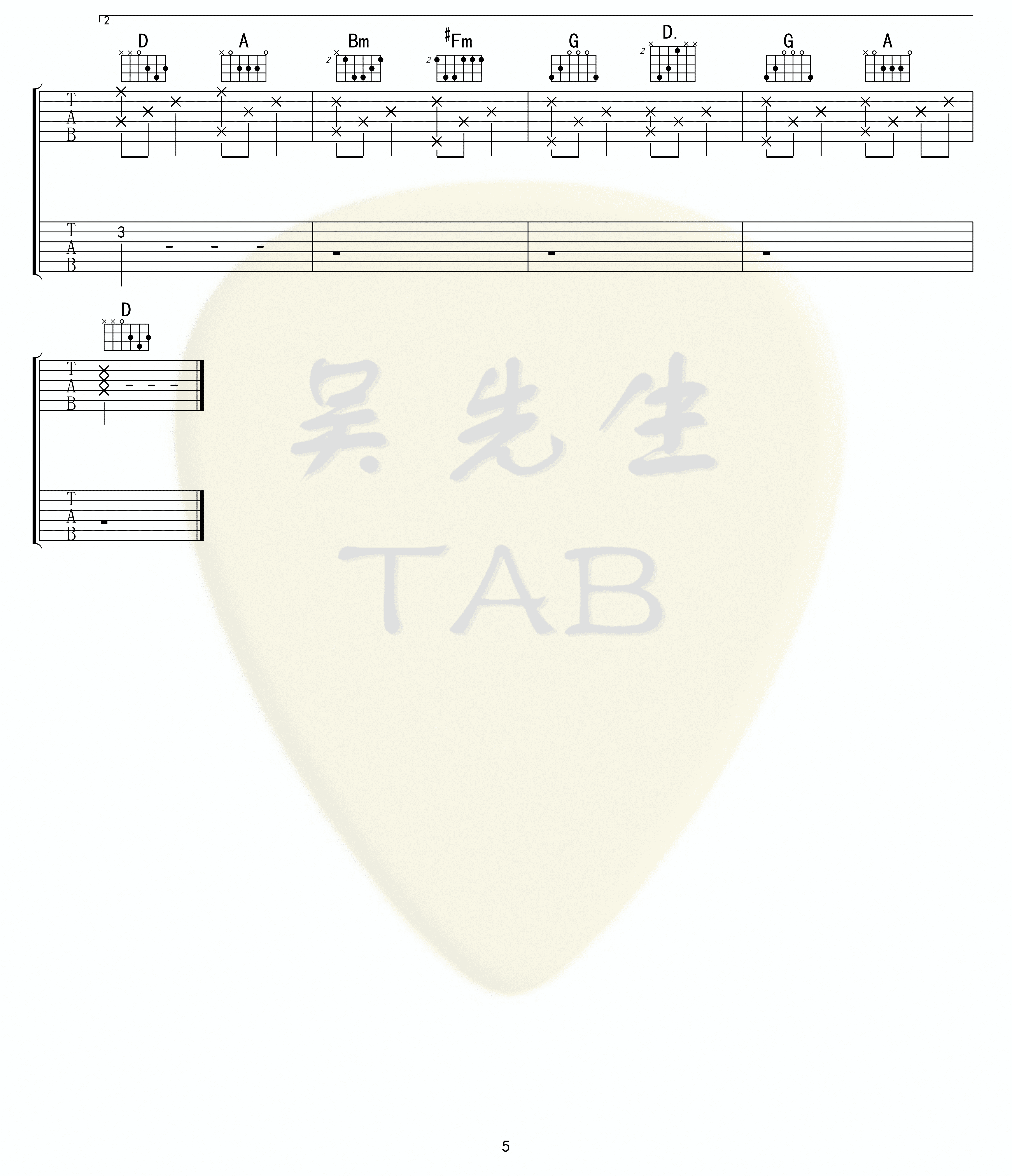 D大调卡农（双吉他版本）吉他谱(图片谱,改编版,双吉他)_Johann Pachelbel(帕海贝尔)